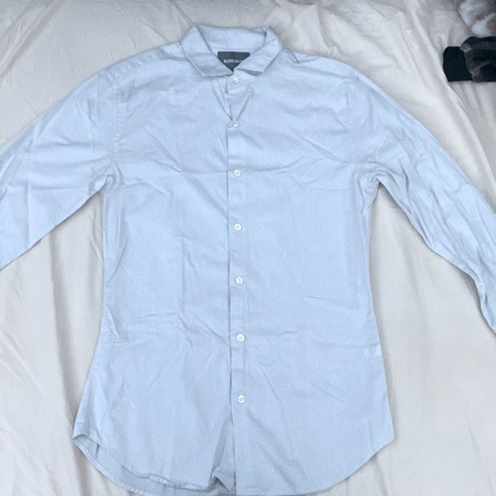 Bonobos Silver Long Sleeve Button Down Slim Fit
